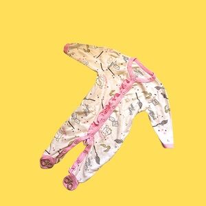 Harry Potter Pink and Cream Baby Footie